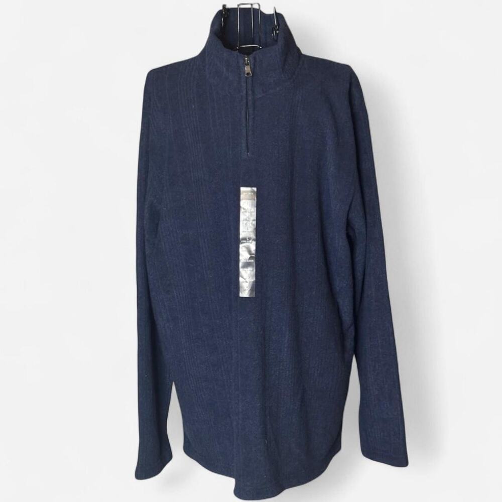 Axcess a Claiborne Company Navy Blue Quarter Zip Knit Pullover - Size L NWT